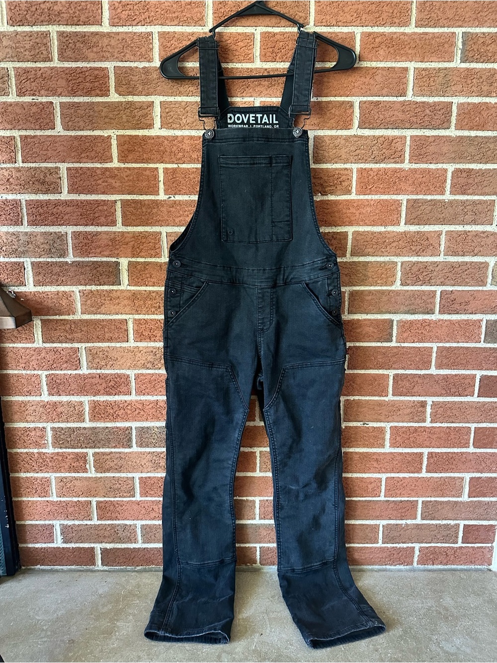 Dovetail Women’s Thermal Black Overalls, Size 4 30 Inseam